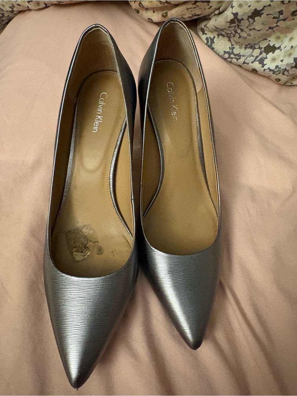 Calvin Klein Women's Metallic Charcoal Pointed-Toe Pumps
